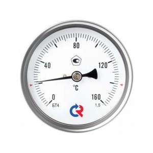 Термометр биметаллический 80мм БТ-41.211(0-120C) G1/2, кл.1,5, шток осевой 64х6мм Росма