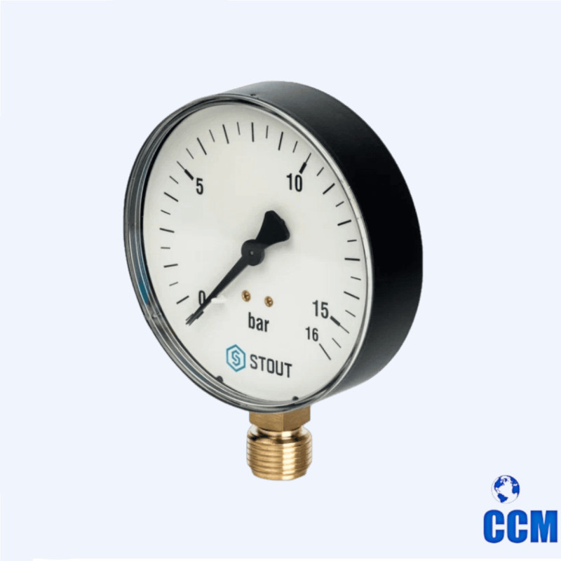 Манометр Dn100 0-16bar 1/2 радиальный STOUT SIM-0010-101615