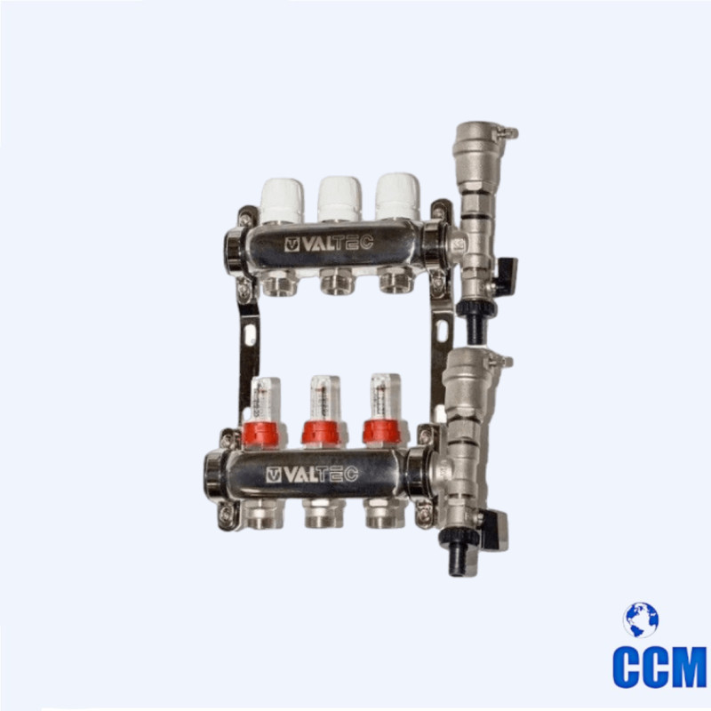 Группа коллекторная нерж., 1", 3 x 3/4", "евроконус" VTc.586.EMNX.0603