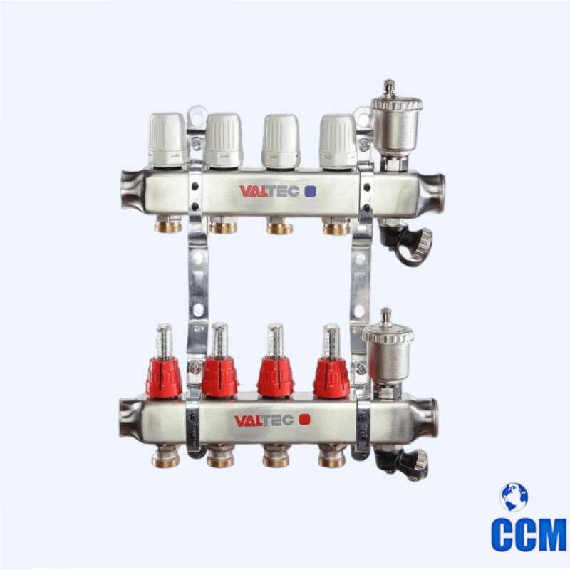 Группа коллекторная нерж., 1", 4 x 3/4", "евроконус" VTc.586.EMNX.0604