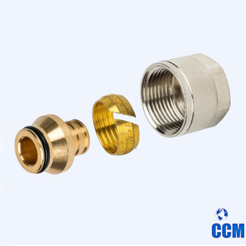 Фитинг компрессионный для труб PEX 20х2,8х3/4 евроконус STOUT SFC-0020-002028 (10/100)