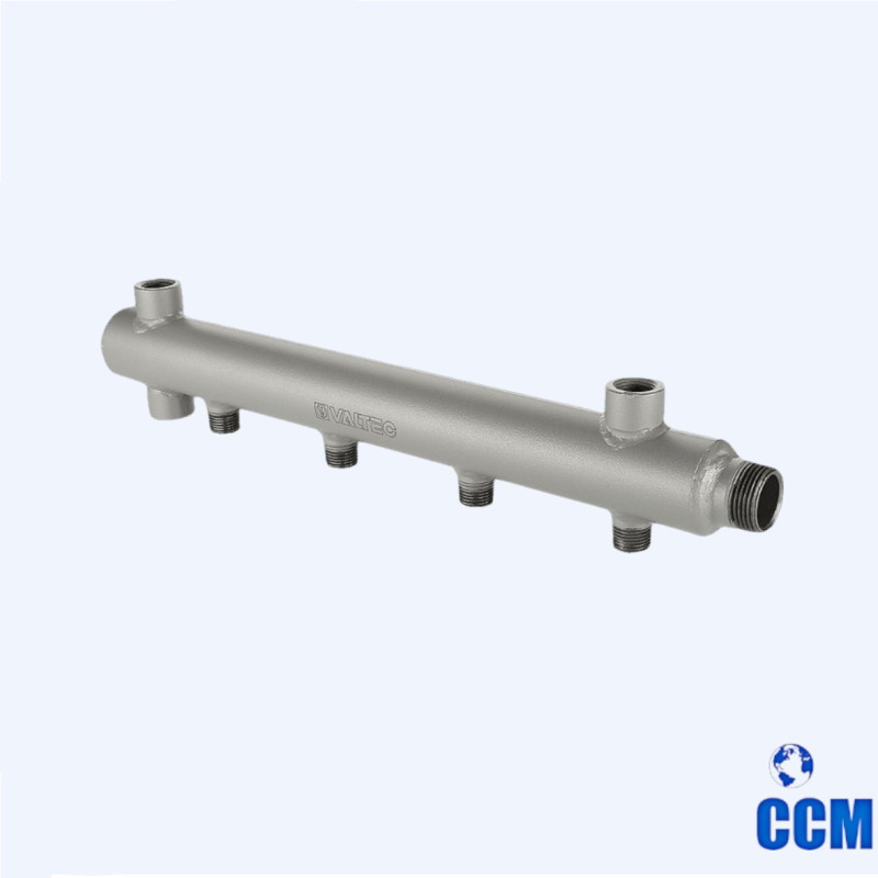 Коллектор из стали (труба ДУ-40), с м-о расст вых. 100мм, 1"х 5 вых. 1/2" нар. VTc.510.BS.060405
