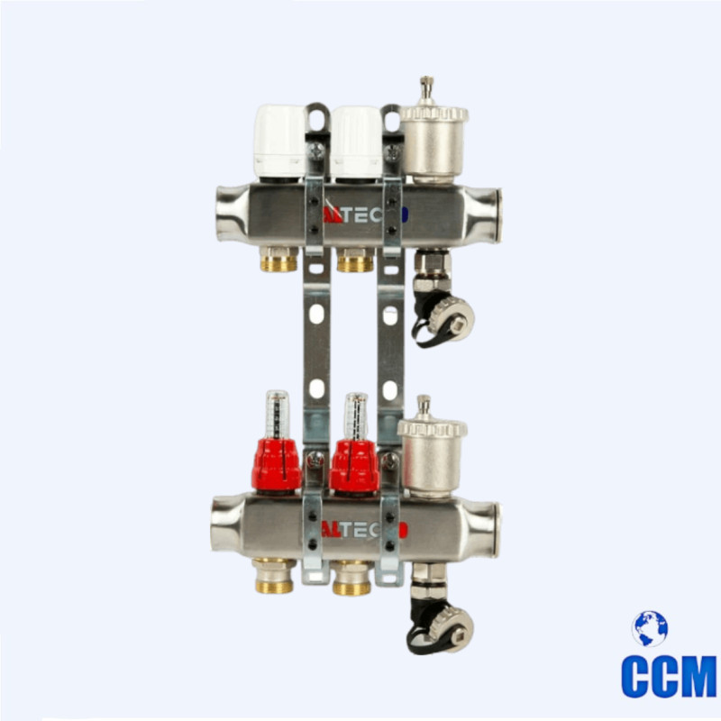 Группа коллекторная нерж., 1", 2 x 3/4", "евроконус" VTc.586.EMNX.0602