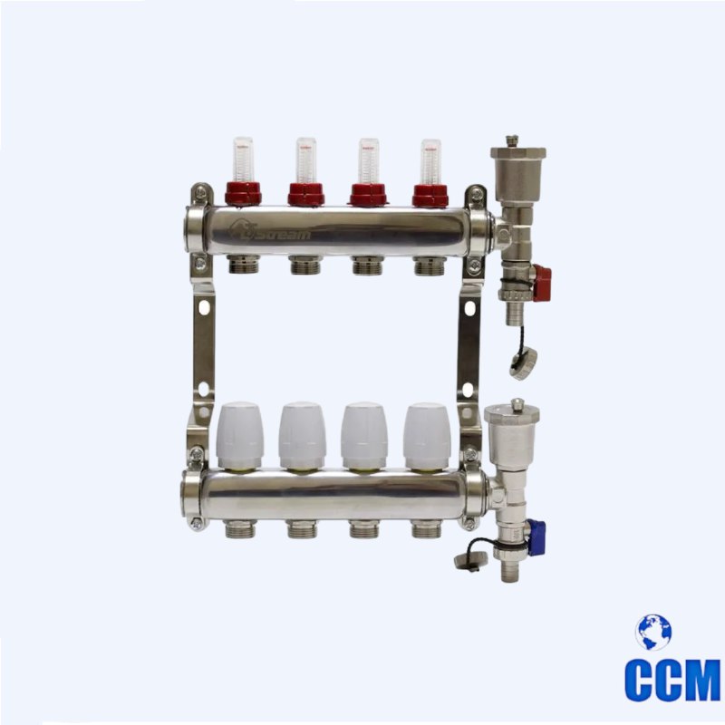 Группа коллекторная General Fittings (Itaty) 1" 3/4x3 с расходомерами, латунь 650071N100503U-1