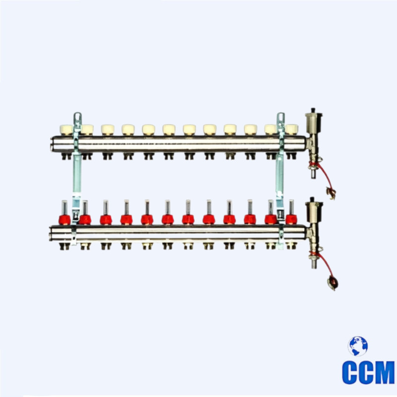 Группа коллекторная General Fittings (Itaty) 1" 3/4x12 с расходомерами, латунь 650071N100512U-1