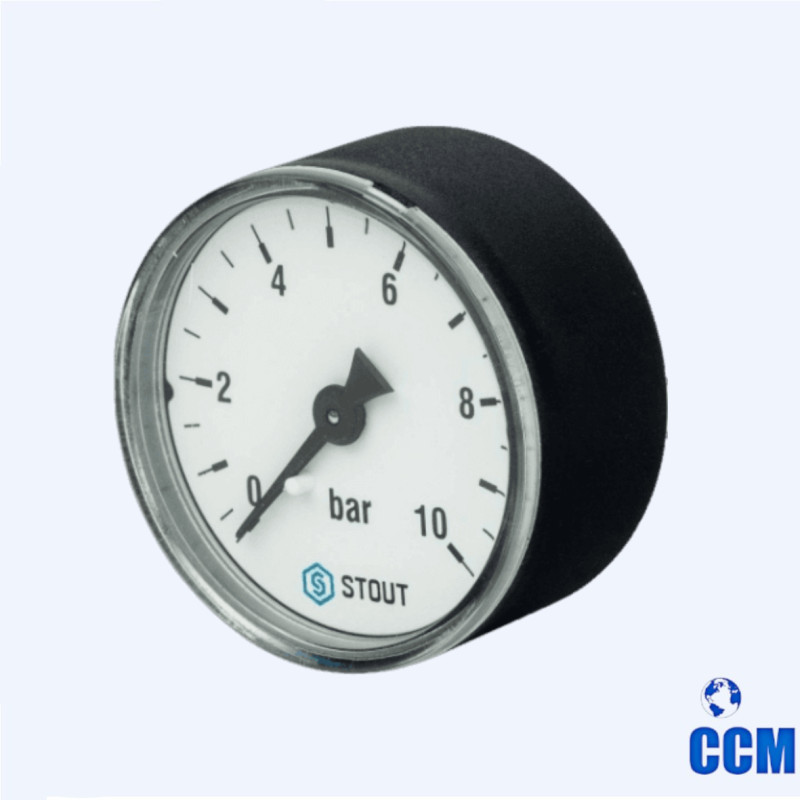 Манометр Dn50 0-10bar 1/4 аксиальный STOUT SIM-0009-501008