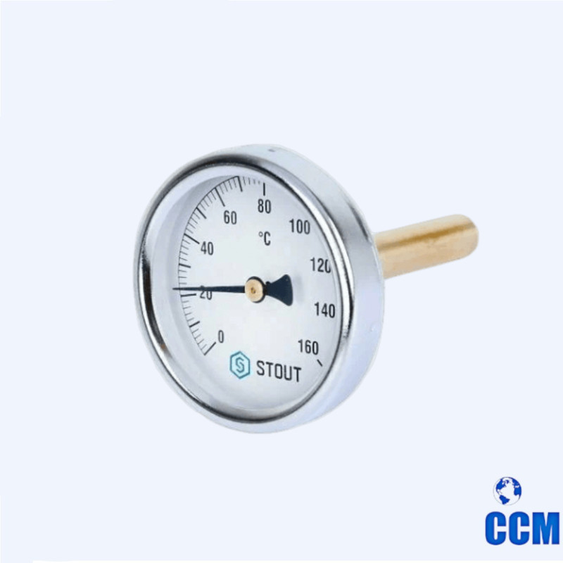 Термометр бимет. с погруж. гильзой 50мм 1/2", корпус Dn63мм 0...160C STOUT SIM-0002-635015
