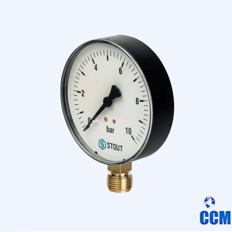 Манометр Dn100 0-10bar 1/2 радиальный STOUT SIM-0010-101015