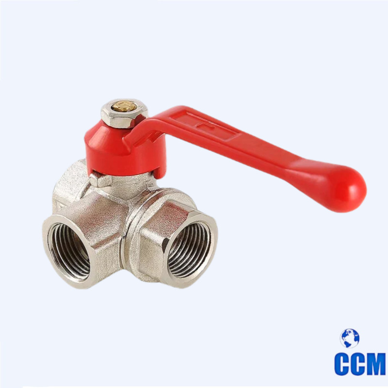 Кран шаровый трехходовой "L"-обр. 1/2 VT.360.N.04