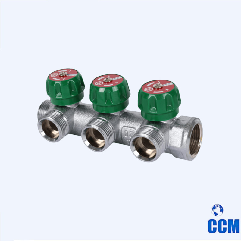 Коллектор регулирующий 3/4", 3 отвода 3/4"ЕК STOUT SMB-6850-343403