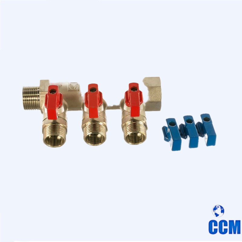 Коллектор 3/4", 3 x1/2 нар. отсеч. VTc.580.N.0503