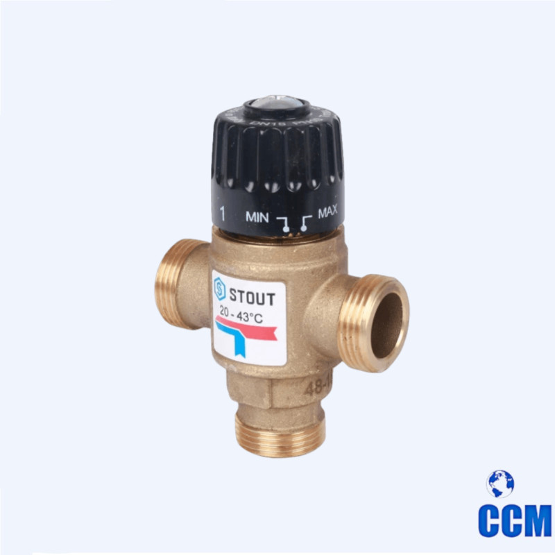 Клапан термостатический смес-й 3/4" НР 35-60гр KV 1,6 (STOUT) SVM-0120-166020
