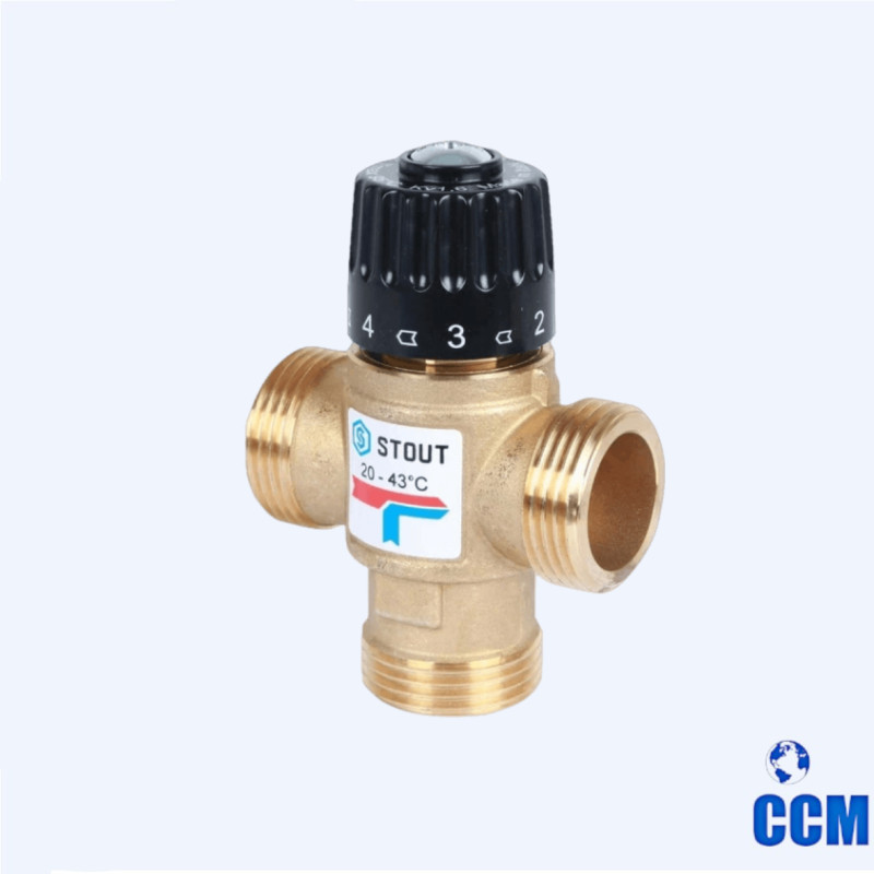 Клапан термостатический смес-й 1" НР 20-43гр KV 2,5 (STOUT) SVM-0120-254325