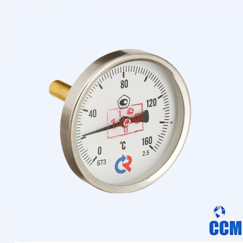 Термометр биметаллический 63мм БТ-31.211(0-200C) G1/2, кл.2,5, шток осевой 100х6мм Росма