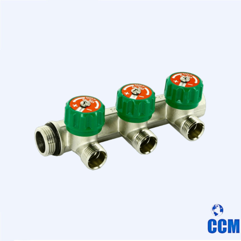 Коллектор 010103 (д32) 3/4", 3х1/2" STc.105 (черный)