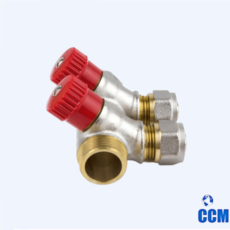 Коллектор с шаровым краном 3/4" х 16 EK - 2 выхода VIER VR502