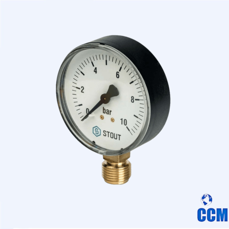 Манометр Dn80 0-10bar 1/2 радиальный STOUT SIM-0010-801015