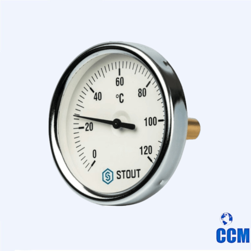 Термометр бимет. с погруж. гильзой 50мм 1/2", корпус Dn80мм STOUT SIM-0001-805015