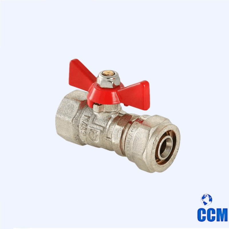Кран шаровый под пресс, бабочка 16х1/2 вн VT.242.N.1604