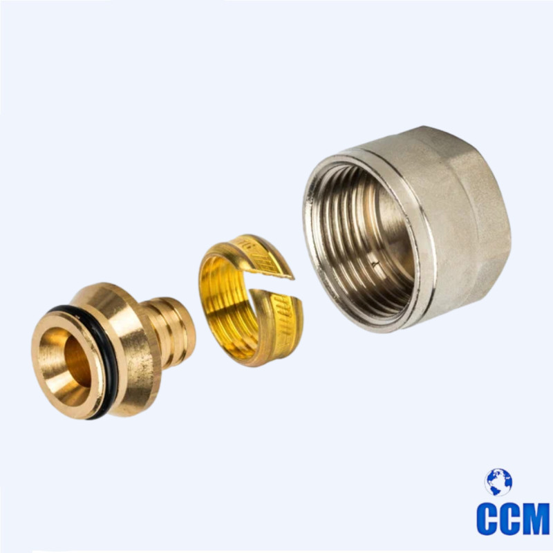 Фитинг компрессионный для труб PEX 16х2,2х3/4 евроконус STOUT SFC-0020-001622 (10/100)