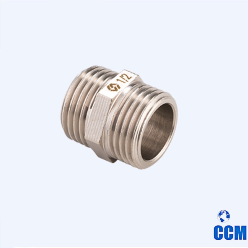 Ниппель латунный никелированный 1/2" НР-НР, MVI BF.541.04