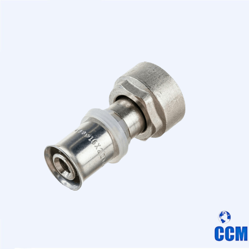 Соединитель кол-ый евроконус/пресс для м/п 20(2,0)х3/4 VTc.712.NE.2005