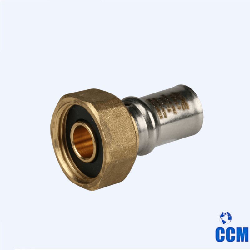 Переходник STOUT с накидной гайкой 3/4"х16 для металлопл. труб прессовой SFP-0016-003416
